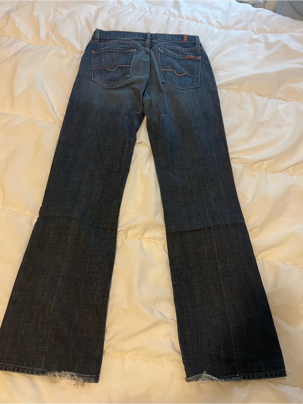 7 For All Mankind Dark Blue Wide Leg Jeans